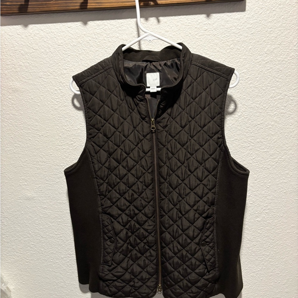 J. Jill Quilted Dark Brown Vest